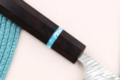 Couteau universel japonais artisanal Yu Kurosaki Fujin 15cm SG2 turquoise