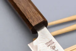 Couteau universel japonais artisanal Wusaki Unagi AUS10 Damas 15cm manche en chêne