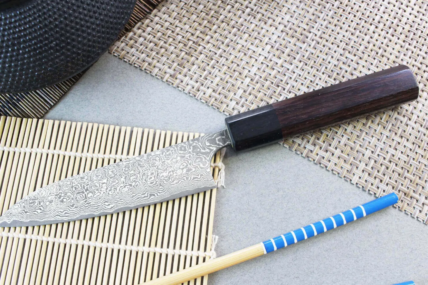 Couteau universel japonais artisanal Masakage Kumo 12cm damas 63 couches
