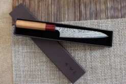 Couteau universel japonais artisanal Yoshimi Kato 15cm SG2 Damascus cerisier