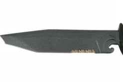 Couteau Wildsteer Wing-Tactic WING06213 lame semi-dentée 12,5cm sans logo GIGN manche kraton noir + brise-vitre + étui POM