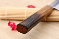 Couteau yanagiba 27cm japonais artisanal Nakamura Kaishin Saku WS2 en chêne
