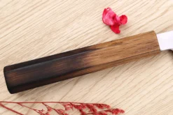 Couteau yanagiba 27cm japonais artisanal Nakamura Kaishin Saku WS2 en chêne