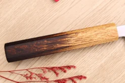 Couteau yanagiba 24cm japonais artisanal Nakamura Kaishin Saku WS2 en chêne