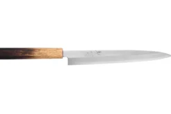 Couteau yanagiba 24cm japonais artisanal Nakamura Kaishin Saku WS2 en chêne