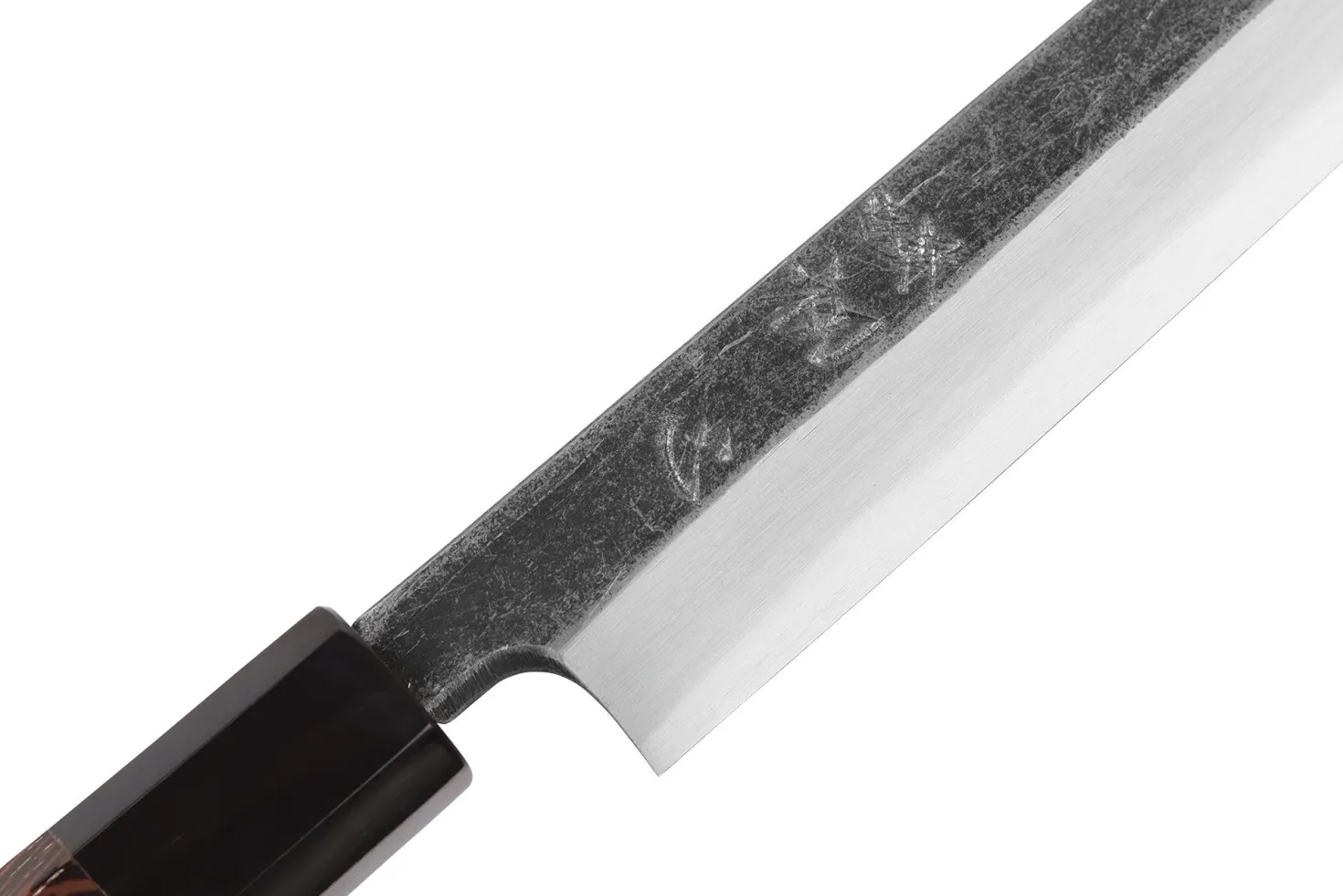 Couteau yanagiba 24cm japonais artisanal Hatsukokoro Shirasagi manche en wengé