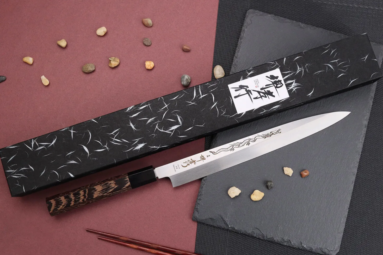 Couteau yanagiba 27cm japonais artisanal Sakai Takayuki Honyaki Shoryu VG10