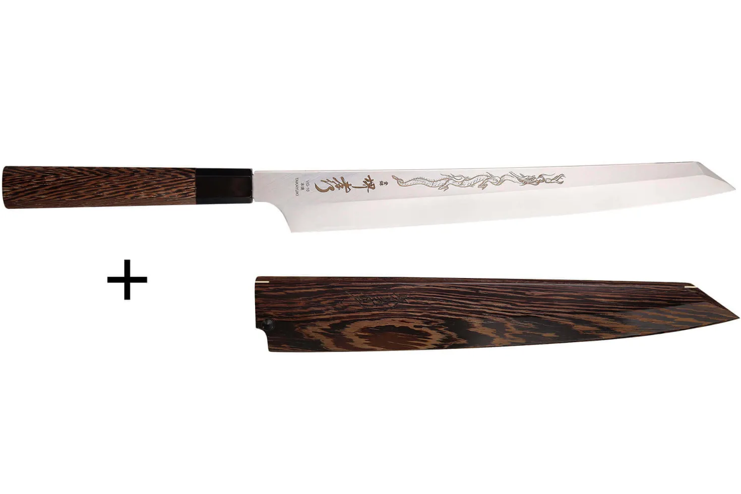 Couteau yanagiba kiritsuke 30cm japonais artisanal Sakai Takayuki Honyaki Shoryu VG10