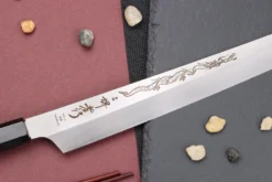 Couteau yanagiba kiritsuke 30cm japonais artisanal Sakai Takayuki Honyaki Shoryu VG10