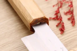 Couteau yanagiba kiritsuke 24cm japonais artisanal Nakamura Kaishin Saku WS2 en chêne