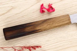 Couteau yanagiba kiritsuke 27cm japonais artisanal Nakamura Kaishin Saku WS2 en chêne
