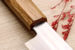 Couteau yanagiba kiritsuke 27cm japonais artisanal Nakamura Kaishin Saku WS2 en chêne