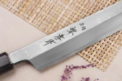 Couteau yanagiba kiritsuke 30cm japonais artisanal Sakai Takayuki Seiryu damas