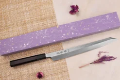 Couteau yanagiba kiritsuke 30cm japonais artisanal Sakai Takayuki Seiryu damas