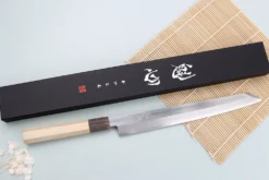 Couteau yanagiba kiritsuke 27cm japonais artisanal Nakamura Kaishin Ginsan Damas