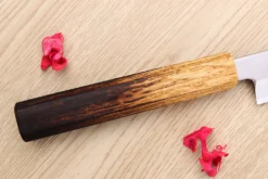 Couteau yanagiba kiritsuke 21cm japonais artisanal Nakamura Kaishin Saku WS2 en chêne