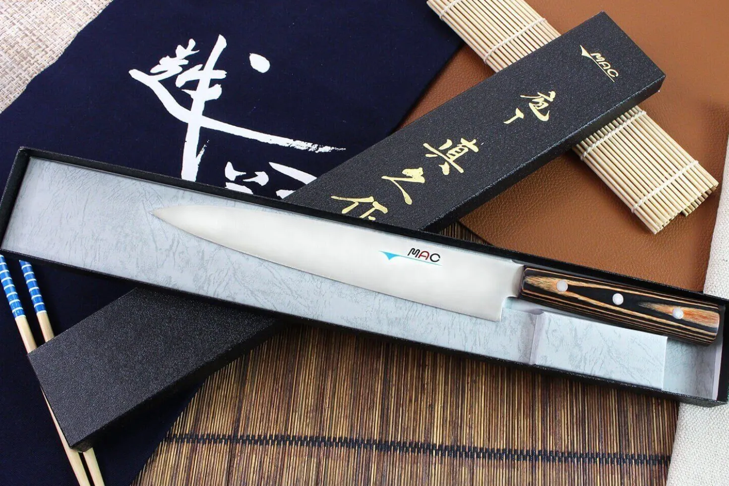 Couteau yanagiba MAC Japanese 22.5cm manche pakka