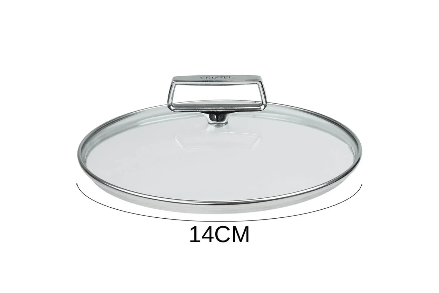 Couvercle en verre bombé Cristel Castel'Pro anse fixe en inox
