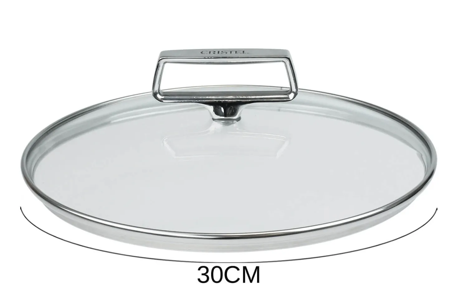 Couvercle en verre bombé Cristel Castel'Pro anse fixe en inox