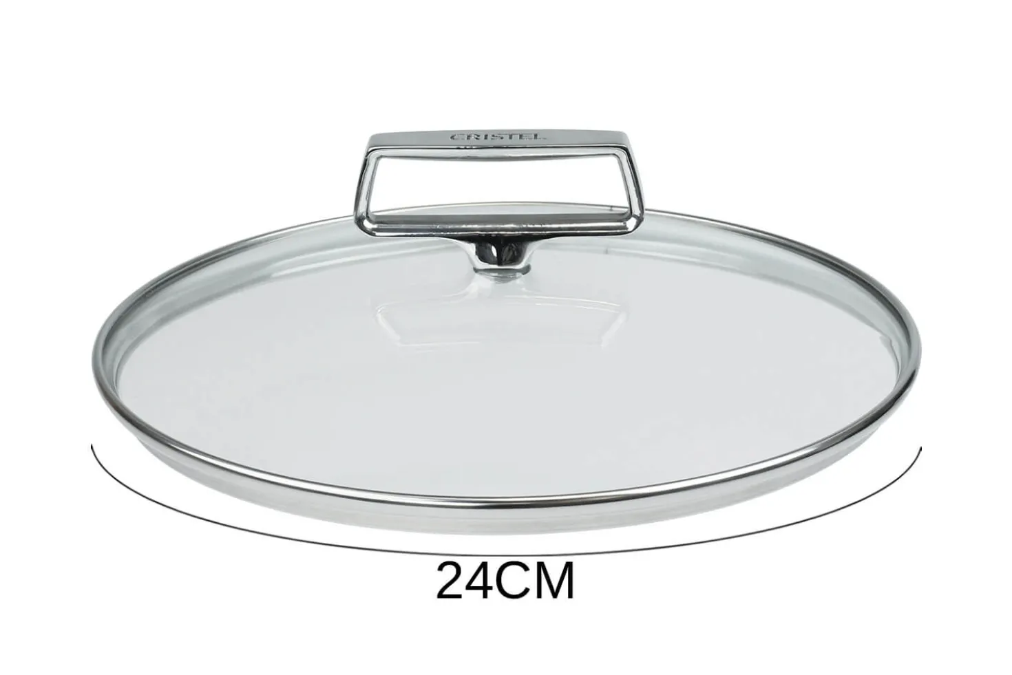 Couvercle en verre bombé Cristel Castel'Pro anse fixe en inox