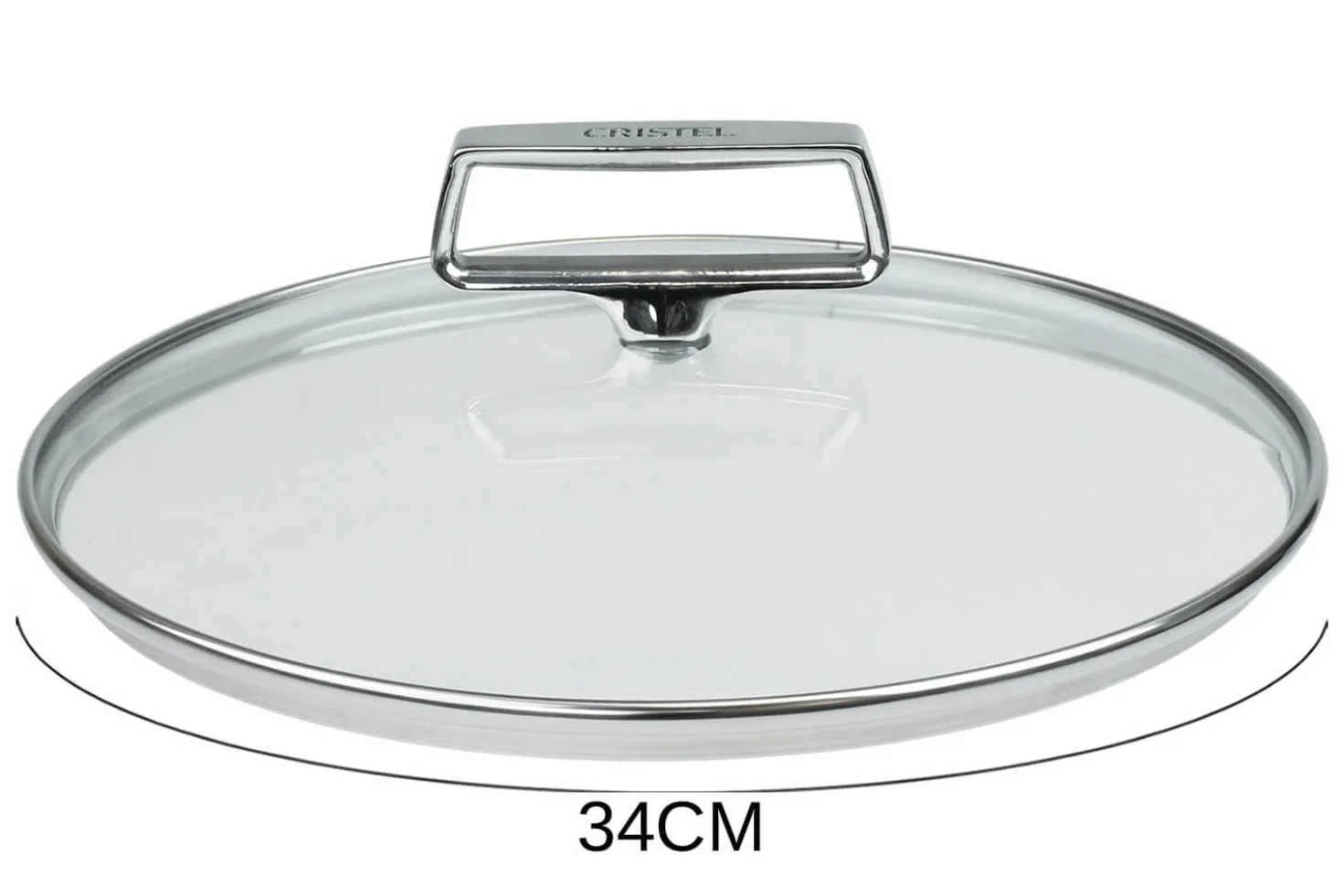 Couvercle en verre bombé Cristel Castel'Pro anse fixe en inox
