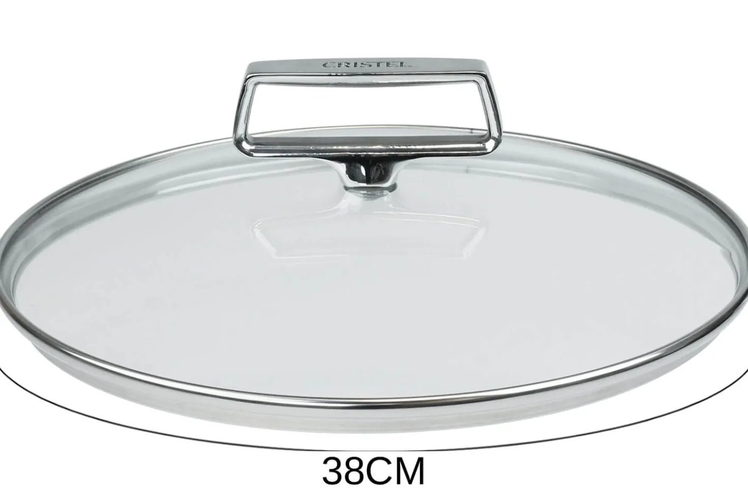 Couvercle en verre bombé Cristel Castel'Pro anse fixe en inox