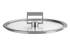 Couvercle plat Cristel Strate Fixe en verre trempé avec bouton rabattable