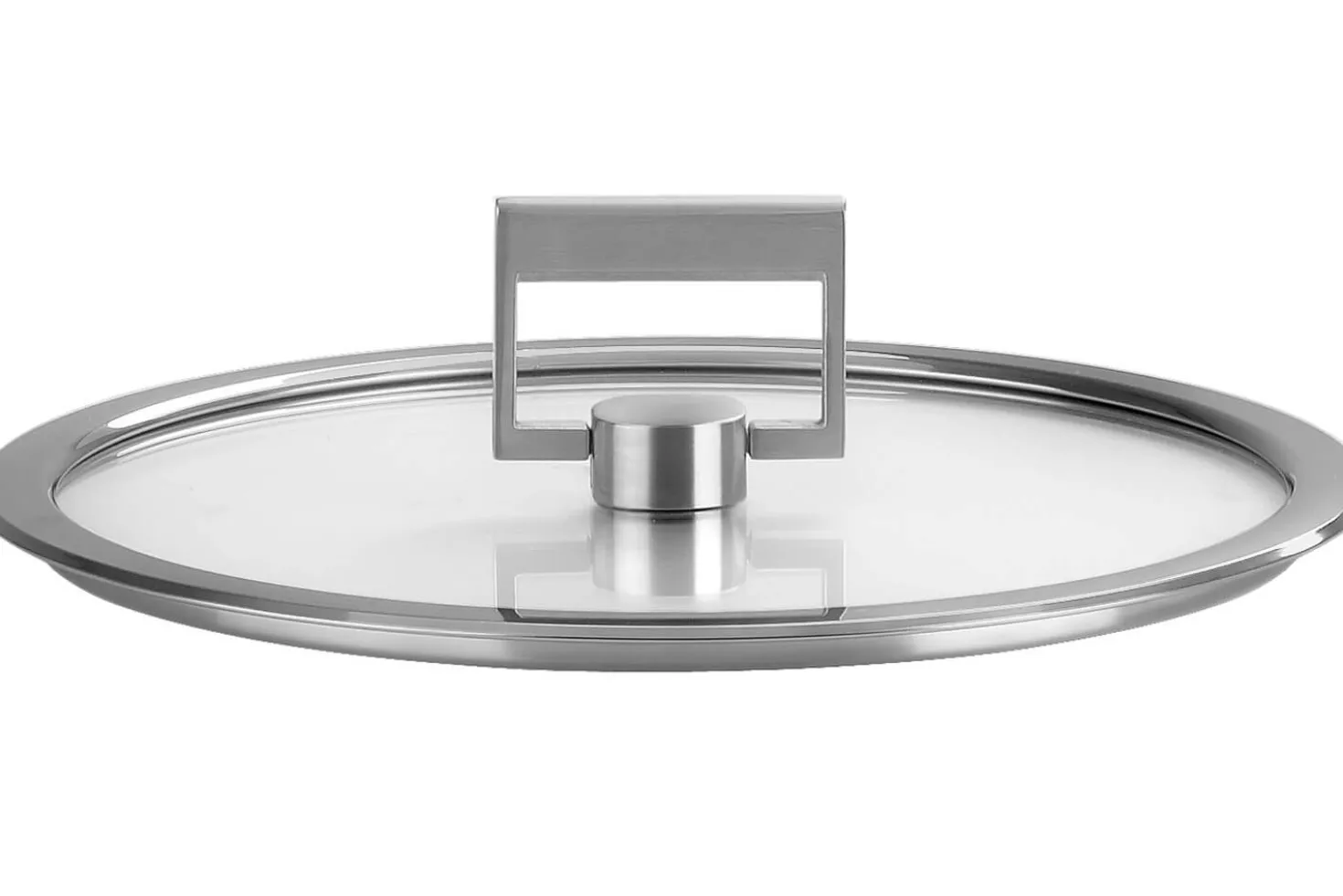 Couvercle plat Cristel Strate Fixe en verre trempé avec bouton rabattable