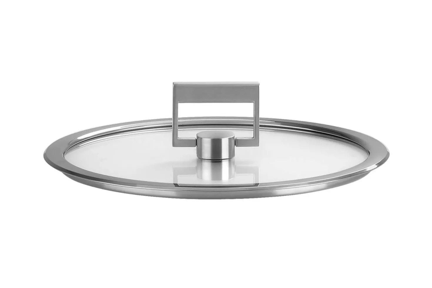 Couvercle plat Cristel Strate Fixe en verre trempé avec bouton rabattable