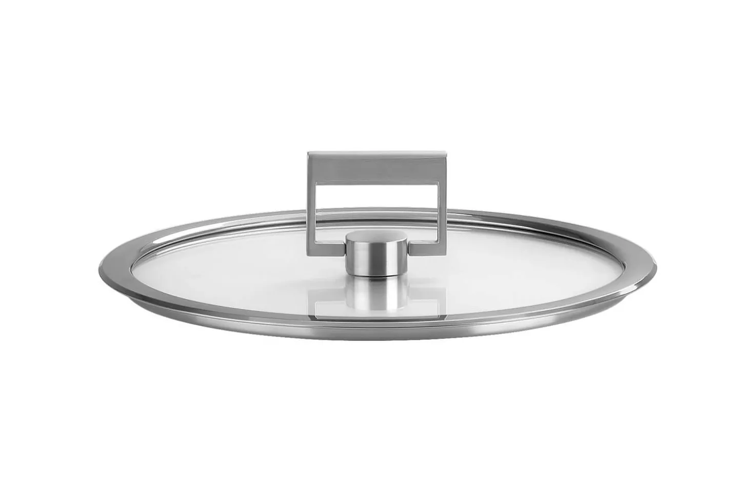 Couvercle plat Cristel Strate Fixe en verre trempé avec bouton rabattable