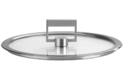 Couvercle plat Cristel Strate Fixe en verre trempé avec bouton rabattable