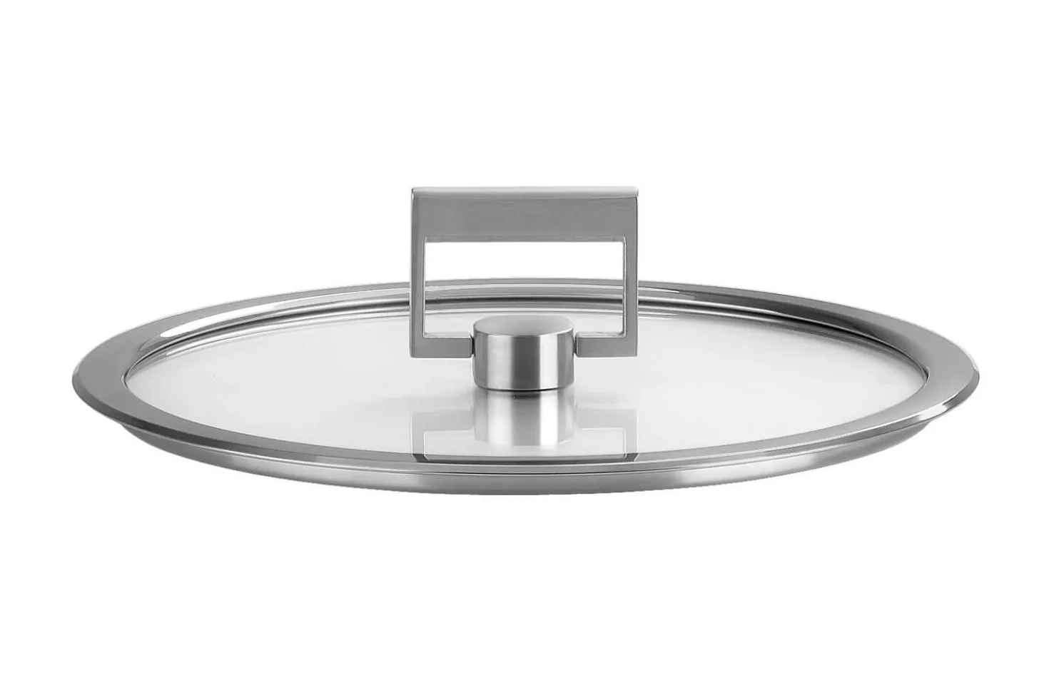 Couvercle plat Cristel Strate Fixe en verre trempé avec bouton rabattable