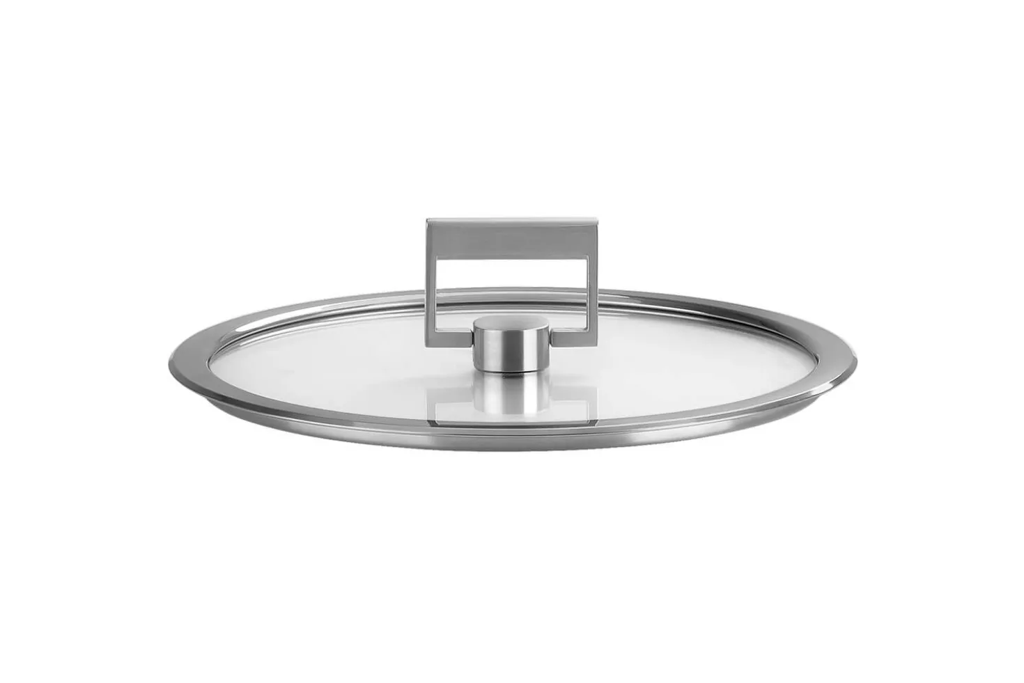 Couvercle plat Cristel Strate Fixe en verre trempé avec bouton rabattable