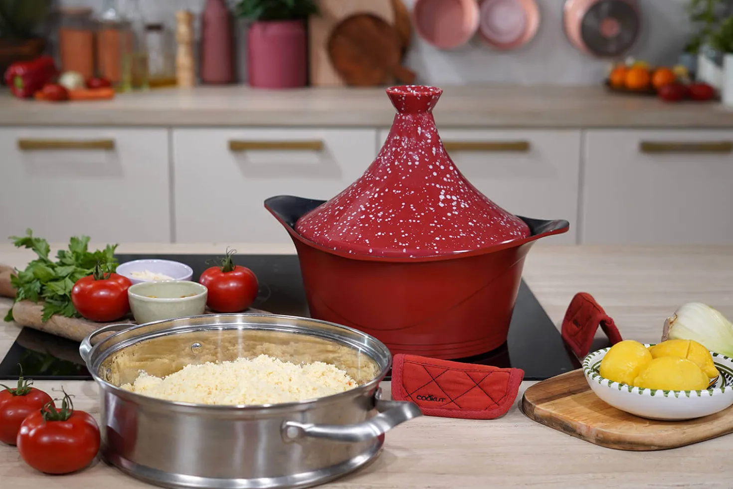 Couvercle tajine Cookut en céramique pour L'Incroyable Cocotte 28cm + livret de recettes