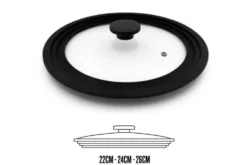 Couvercle universel Beka en verre avec bord silicone
