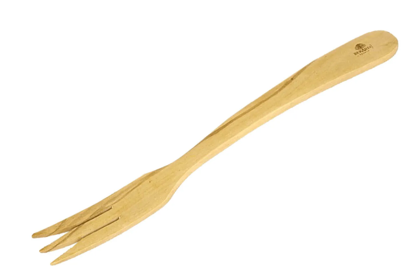Couverts à salade courbés Bérard Contour faits main en olivier 30cm
