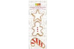 3 découpoirs Scrapcooking en inox doré - Bonhomme pain d'épice/sucre d'orge/étoile