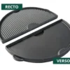 Demi-plancha réversible en fonte pour Big Green Egg XLarge et 2XLarge