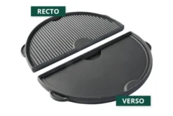 Demi-plancha réversible en fonte pour Big Green Egg Large