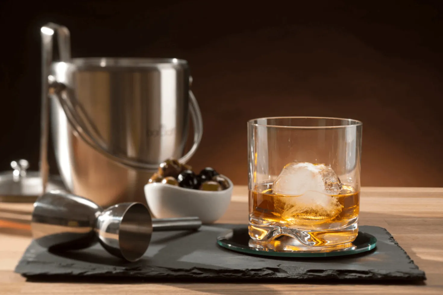 Double jigger Barcraft en acier inoxydable 25ml et 50ml avec poignée