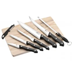 Ensemble de 5 couteaux + fusil + éplucheur + planche Pradel Excellence