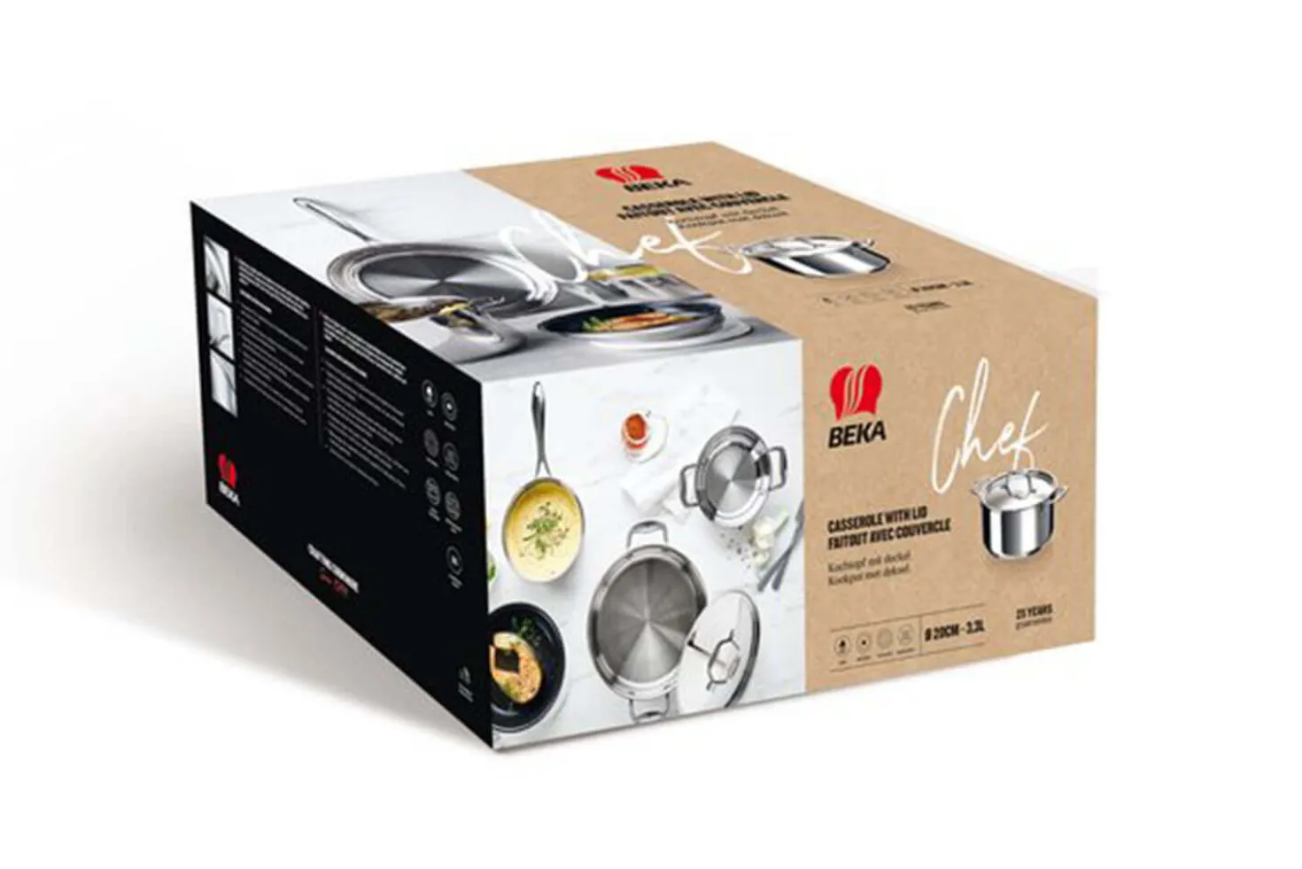 Faitout Beka Chef en inox avec couvercle