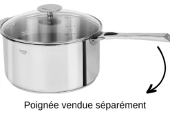 Faitout Cristel Casteline amovible en inox 5 plis
