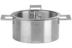 Faitout Cristel Strate Fixe en acier inox 18/10 + couvercle en verre plat