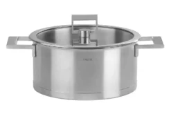 Faitout Cristel Strate Fixe en acier inox 18/10 + couvercle en verre plat