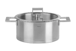 Faitout Cristel Strate Fixe en acier inox 18/10 + couvercle en verre plat