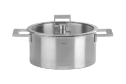 Faitout Cristel Strate Fixe en acier inox 18/10 + couvercle en verre plat