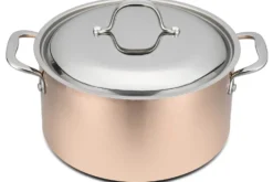 Faitout en cuivre inox 24cm Baumalu B'Chef avec couvercle en inox