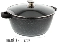 Faitout en fonte Pradel Excellence Premium 32cm façon pierre tous feux/ induction
