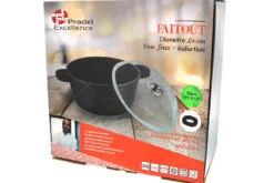 Faitout en fonte Pradel Excellence Premium 24cm façon pierre tous feux/ induction